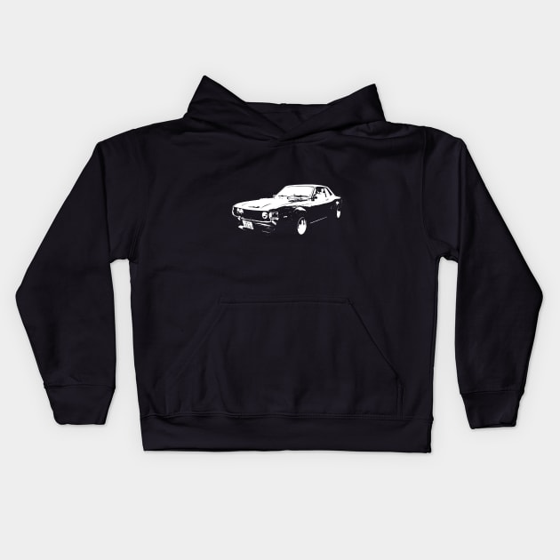 1976 Toyota Celica white Kids Hoodie by GrizzlyVisionStudio